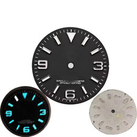 Cadran de montre Explorer Ice Blue Luminous de 28,5 mm, pièce de rechange pour mouvement automatique NH35/8215