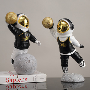 Figura de astronauta de Hip Hop, 2 uds., decoración de resina sintética, sala de estar, habitación de niños, manualidades - Product Image 5