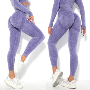 Leggings De sport <span class=keywords><strong>Push</strong></span>-<span class=keywords><strong>Up</strong></span> sans couture pour femmes, pantalon De Yoga délavé à l'acide, personnalisé, nouveau Style, - Product Image 4