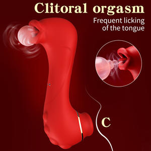 هزاز محفز للبظر ونقطة G مع وظيفة اللعق والنقر، 10 ترددات، أداة استمناء نسائية، لعبة جنسية للبالغين، هزازات واقعية - Product Image 2