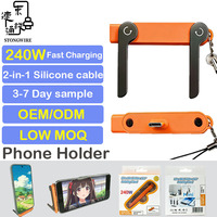 Cable de Carga Rápida OEM ODM de 240W Tipo-C, Aleación de Zinc, Soporte Giratorio de 360°, Silicona Suave, Conductor de Cobre Puro para Cámara