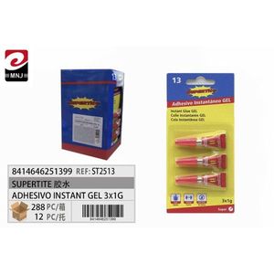 Adesivo Gel Istantaneo 3x1g a Bassa Viscosità, Colla Cianoacrilata per Applicazioni di Incollaggio Rapido - Product Image 1