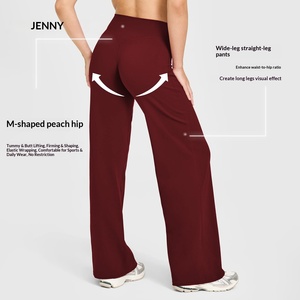 Pantalon de yoga <span class=keywords><strong>Jenny</strong></span> nouvelle collection transfrontalière, séchage rapide, infroissable, coupe droite, taille haute, effet push-up pour femme - Product Image 3