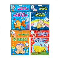 Libro de baño de espuma EVA suave estilo Edicart con figuras chirriantes, educativo, coloreado, 4 piezas, 0+8 páginas, hecho en Italia