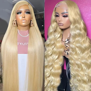 Peluca de Encaje Frontal HD Rubio 613, Cabello Remy Brasileño 100%, 30 Pulgadas, Sin Pegamento, Color Natural, Peluca de Encaje Completo - Product Image 4