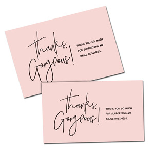 Confezione da 50 Pezzi di Biglietti di Ringraziamento in <span class=keywords><strong>Inglese</strong></span> su Carta Patinata <span class=keywords><strong>Rosa</strong></span> con Adesivo - Product Image 1