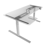Bureau d'angle en forme de L, bureau intelligent électrique ergonomique, tables d'ordinateur réglables en hauteur, cadre de bureau à double moteur