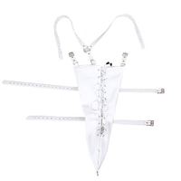 Kit de bondage SM en cuir PU, gants blancs, chemise de force, menottes, kit de fixation, entraves pour les bras pour femme