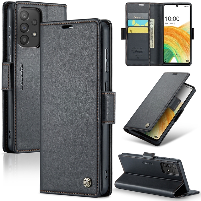 Good Selling for Samsung Galaxy A33 5G CaseMe 023 Butterfly Buckle Litchi Texture RFID Anti-theft Leather Phone Case