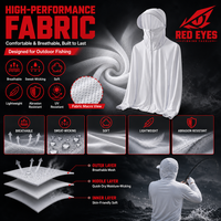 Échantillon Gratuit Autres Vêtements de Pêche Personnalisés à Séchage Rapide par Sublimation, Design d'Uniforme, Maillots de Pêche à Manches Longues Red Eyes