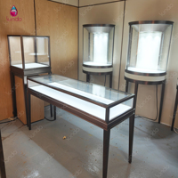 Vitrine de luxe en aluminium et verre pour téléphones portables, bijoux, cigarettes, montres, présentoir à bijoux avec éclairage LED