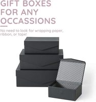 Cajas Decorativas Negras con Tapas Magnéticas, Cajas de Regalo Pequeñas Reutilizables de Cartón para Regalos, Juego de Cajas de Papel Maché con Cierre Magnético