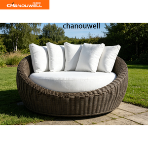 Chaise longue d'extérieur rotative toutes saisons, en <span class=keywords><strong>résine</strong></span> <span class=keywords><strong>tressée</strong></span> avec structure en aluminium - Product Image 2