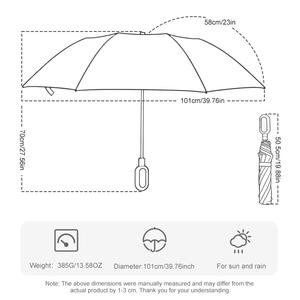 Vente en gros de parapluies de haute qualité pour les fêtes, les voyages et les activités de plein air, avec impression personnalisée, tige en aluminium, ouverture entièrement automatique, poignée en plastique compacte et portable - Product Image 2