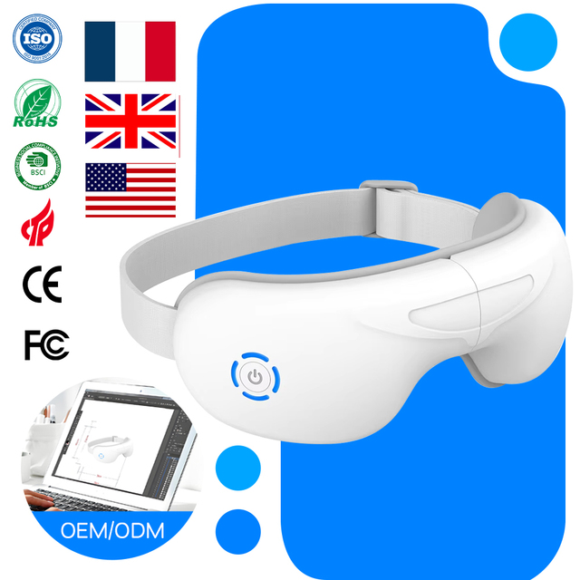 Foldable High Quality 3D Wireless Air Pressure Vibration Eye Massager 1000mAh Battery Timing Control for Self Care Wellness Hot