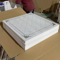 Directo de fábrica entrega rápida nueva llegada 595 603 diseños de techo falso cuadrado tablero de Panel de techo de PVC para decoración de tienda