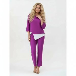Sierra Authentique Aerobin Lâche Taille Naturelle Broderie Perles Paillettes Tissu Écologique Pantalon Costume-Femmes Casual Sportswear - Product Image 1