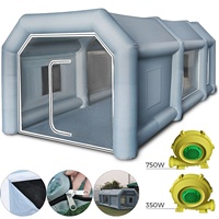 Cabine de pulvérisation gonflable automobile avec brûleur diesel Taille et couleur personnalisables Cabine de peinture de voiture portable Ventes d'usine