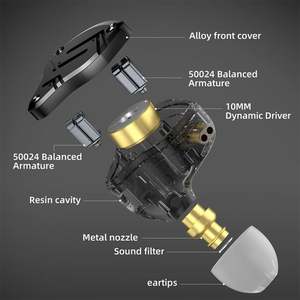 Audífonos Intraurales con Cable <span class=keywords><strong>KZ</strong></span> <span class=keywords><strong>ZS10</strong></span> <span class=keywords><strong>Pro</strong></span> <span class=keywords><strong>X</strong></span>, Auriculares de Música HiFi con Bajos, Monitores de Audio y Manos Libres para Deporte - Product Image 4