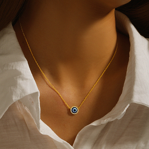 CANNER - Collar con Colgante de Ojo Turco Azul en Plata de Ley S925, Joyería Antialérgica para Mujer - Product Image 6