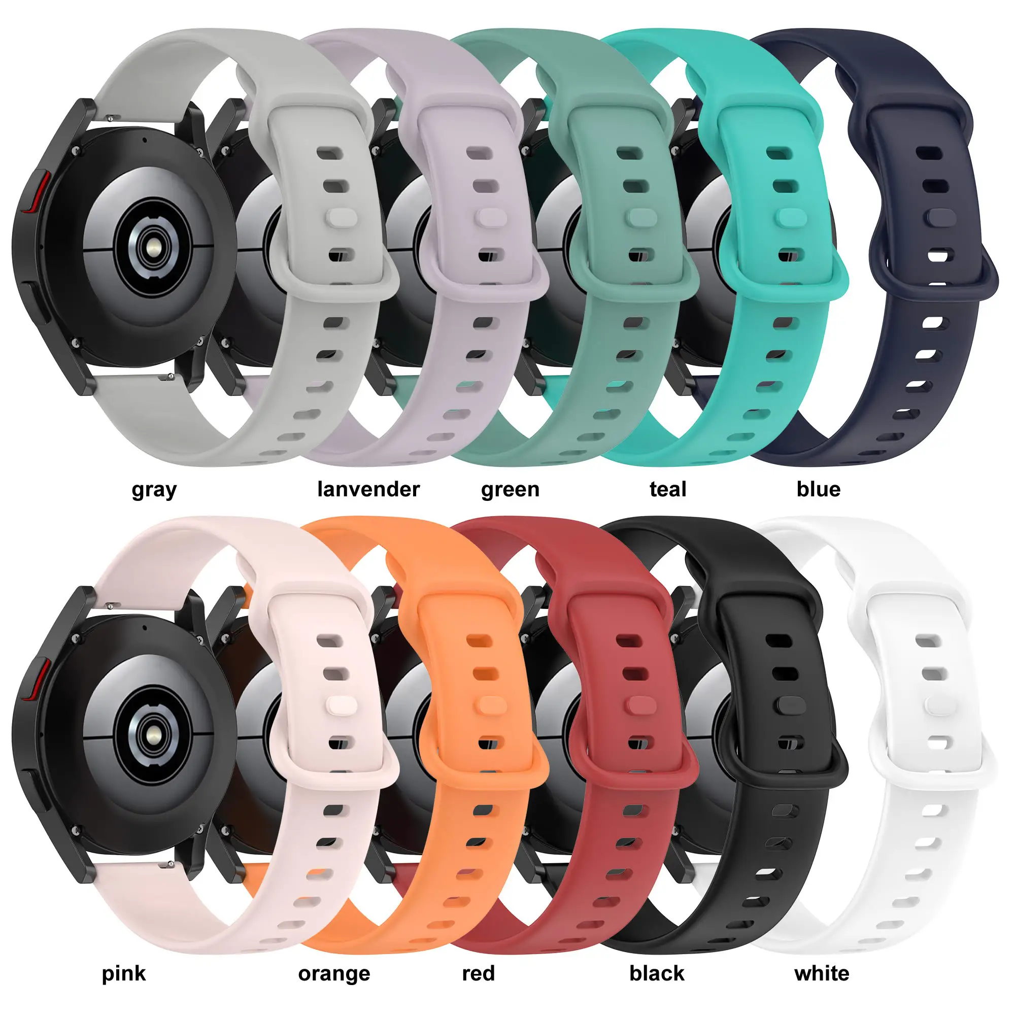 silicone strap for samsung galaxy watch3 42mm 46mm active2 ports loop for amazfit GTS/GTS2