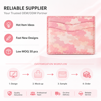 Portefeuille porte-cartes en cuir camouflage rose pour femme, idéal pour le quotidien, avec design fin multi-fentes et protection RFID, finition peinte sur les bords