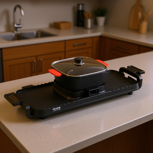Vevor 2 In 1 Electric Hot <b>Pot</b> And Grill 2300W Smokeless <b>Non</b> <b>Stick</b> With Removable <b>Pot</b> For Home Use - Product Image 2