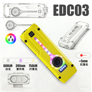 Lampe de travail EDC rechargeable, lampe torche tactique LED, luminosité réglable, lampe portable d'urgence pour l'extérieur, lampe EDC - Product Image 3