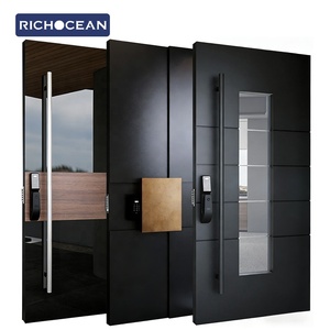 Porta d'ingresso in alluminio e vetro RICHOCEAN per villa, porta a battente in metallo per casa, porta esterna principale - Product Image 1