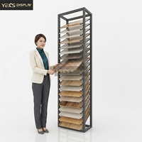 Présentoir vertical moderne et écologique pour échantillons de carreaux, présentoir multi-niveaux pour dalles de pierre et revêtements de sol en bois pour salle d'exposition
