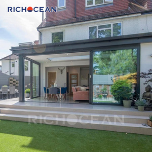 Portes coulissantes RICHOCEAN <span class=keywords><strong>sur</strong></span> <span class=keywords><strong>mesure</strong></span> en aluminium avec double vitrage Low-e pour maison, patio et balcon, résistantes aux impacts d'ouragan - Product Image 2