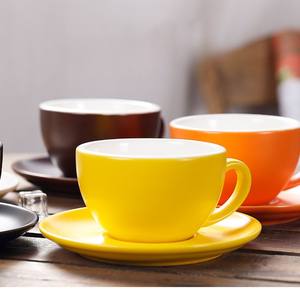 Juego <span class=keywords><strong>de</strong></span> Taza y Platillo <span class=keywords><strong>de</strong></span> Cerámica <span class=keywords><strong>de</strong></span> Color <span class=keywords><strong>de</strong></span> 150 ml <span class=keywords><strong>para</strong></span> Capuchino, Taza <span class=keywords><strong>de</strong></span> Café Personalizable, Ideal <span class=keywords><strong>para</strong></span> Uso en Hoteles y Restaurantes - Product Image 1