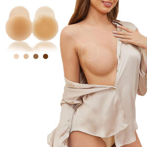 Klebender nahtloser träger loser Hebe-BH mit wieder verwendbarem Silikon-Nippel aufkleber Wasch bare Push-up-Nippel abdeckungen - Product Image 1
