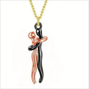 Collana con Ciondolo Coreano 2026 a Forma di Coppia Abbracciata per Amanti Romantici e Gioielli alla Moda per Coppie - Product Image 3