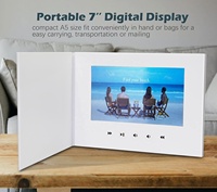 Carte de vœux vidéo comprenant une mémoire 4G et une batterie rechargeable Écran LCD Brochures numériques