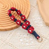 Gantungan Kunci Bunga Daisy Tenun Tangan, Liontin Gelang Bohemian, Rantai Ponsel