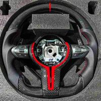 Volant sport en cuir et fibre de carbone, rouge, durable, à vibration thermique, Plug & Play, pour modèles