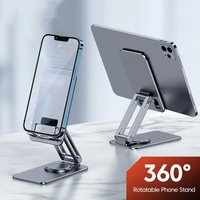 Support de téléphone et tablette de bureau en aluminium, rotatif à 360°, télescopique, antidérapant, pour diffusion en direct – Vente en gros usine, populaire