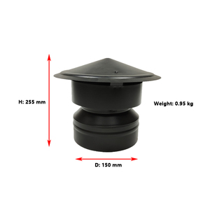 <span class=keywords><strong>Tuyau</strong></span> de cheminée isolé à double paroi de <span class=keywords><strong>150</strong></span> mm - Embout de capot de cheminée standard résistant à la pluie - Product Image 1