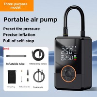 Wireless Portable Car Tire Inflator Digital Display Electric Air Pump with LED Light, Outdoor Emergency Vehicle Tire Inflator