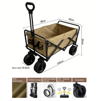 Chariot de pique-nique pliable à quatre roues de qualité supérieure, pliable, pour le camping en plein air