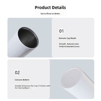 Gobelet isotherme en acier inoxydable de 20 oz avec poignée et paille, isolation thermique de 6 à 12 heures, design blanc