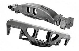 Pièces de bogie métalliques certifiées ISO9001 pour cadre latéral de <span class=keywords><strong>locomotive</strong></span> d'origine chinoise, essieux conformes à la norme AAR, conceptions personnalisées, garantie 1 an - Product Image 4