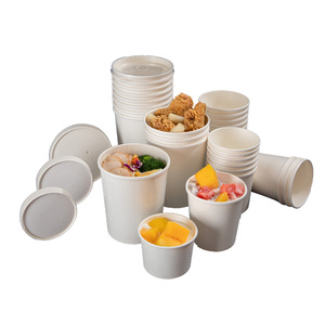 Eco Friendly usa e getta PE Coat White Kraft Cup Paper Thermo 26OZ Soup Cup con coperchio in Pla - Product Image 3