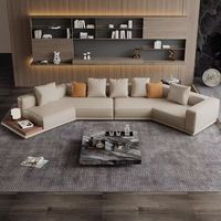 Canapé en cuir véritable italien minimaliste, une place, forme personnalisée en L, avec rembourrage en éponge, pour salon, design moderne