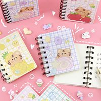 Carnets à spirales A7 miniatures à rabat latéral, avec pages vierges, imprimés sur mesure avec un motif de dessin animé mignon, pour enfants, bureau, voyage