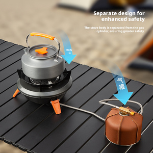 Réchaud de <span class=keywords><strong>camping</strong></span> pliable et portable pour eau bouillante, fourneau à gaz extérieur infrarouge à flamme puissante, réchaud à gaz portable avec brûleur séparé et coupe-vent - Product Image 3