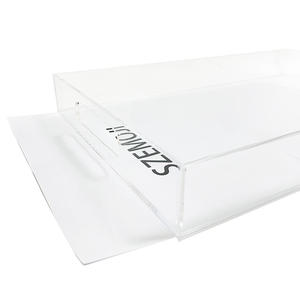 Bandeja de Servicio Decorativa Personalizable con Ranura para Fotos, Fabricada en Acrílico Transparente - Product Image 4