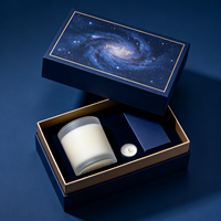 Coffret cadeau de parfum d'ambiance haut de gamme, emballage rigide avec couvercle et base, papier couché, logo personnalisé et décoration en feuille d'aluminium