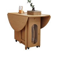 Table à manger moderne transformable avec bord naturel, extensible